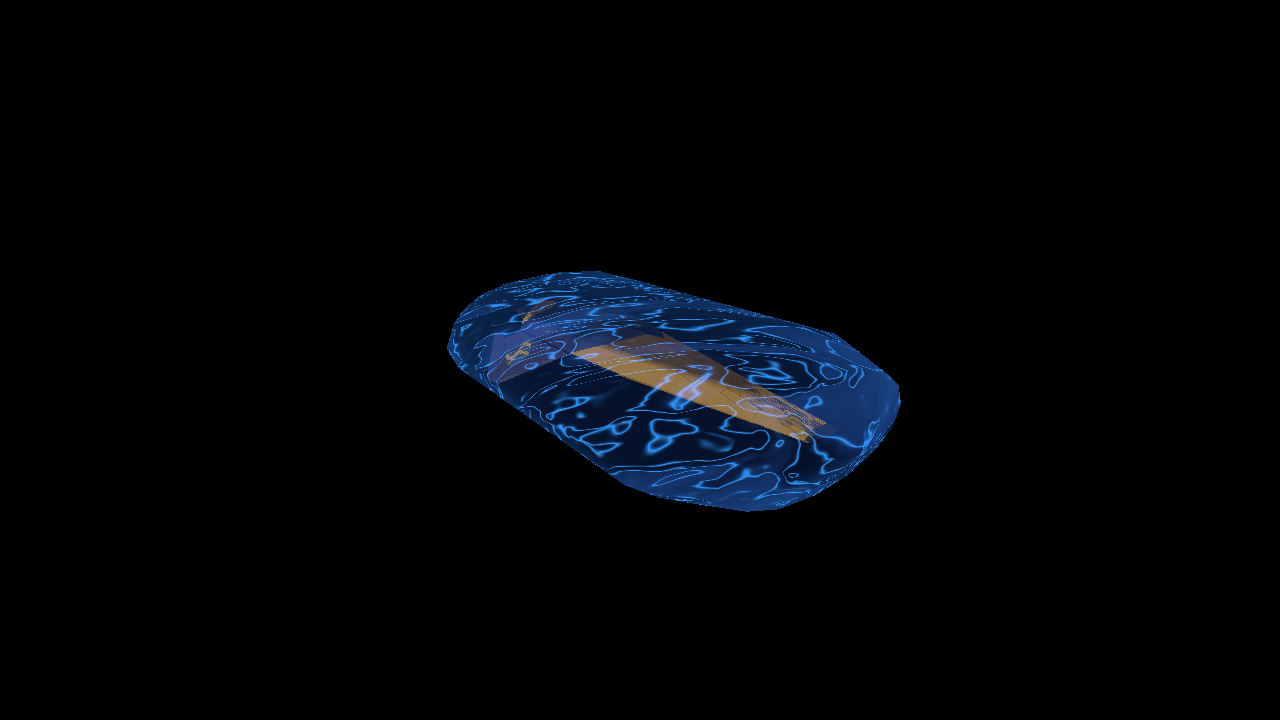 Animated blue plasma shield surrounding Feisar