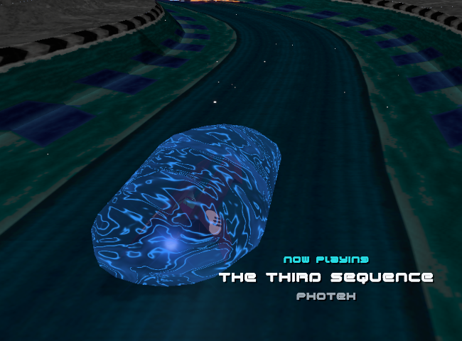 Animated blue shield surrounding Qirex in a fresh native XL harness capture.