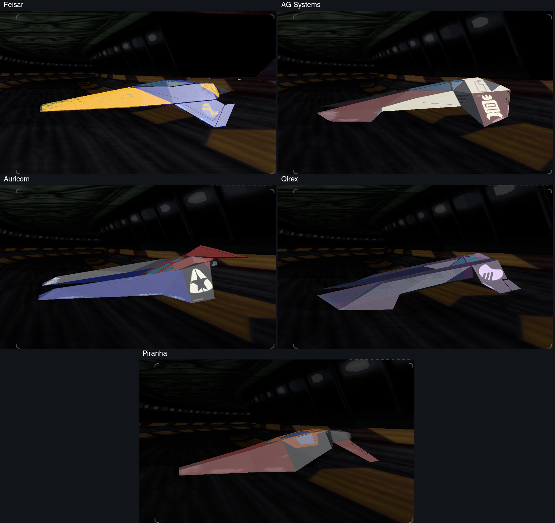 Five modern XL ships in the pre-game menus