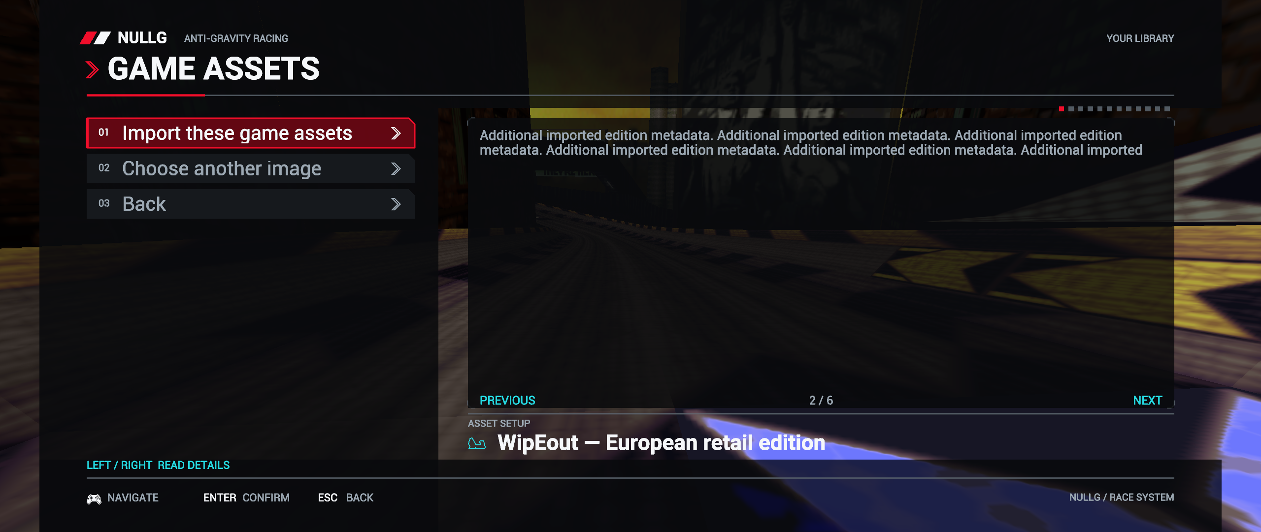 NullG asset import review screen
