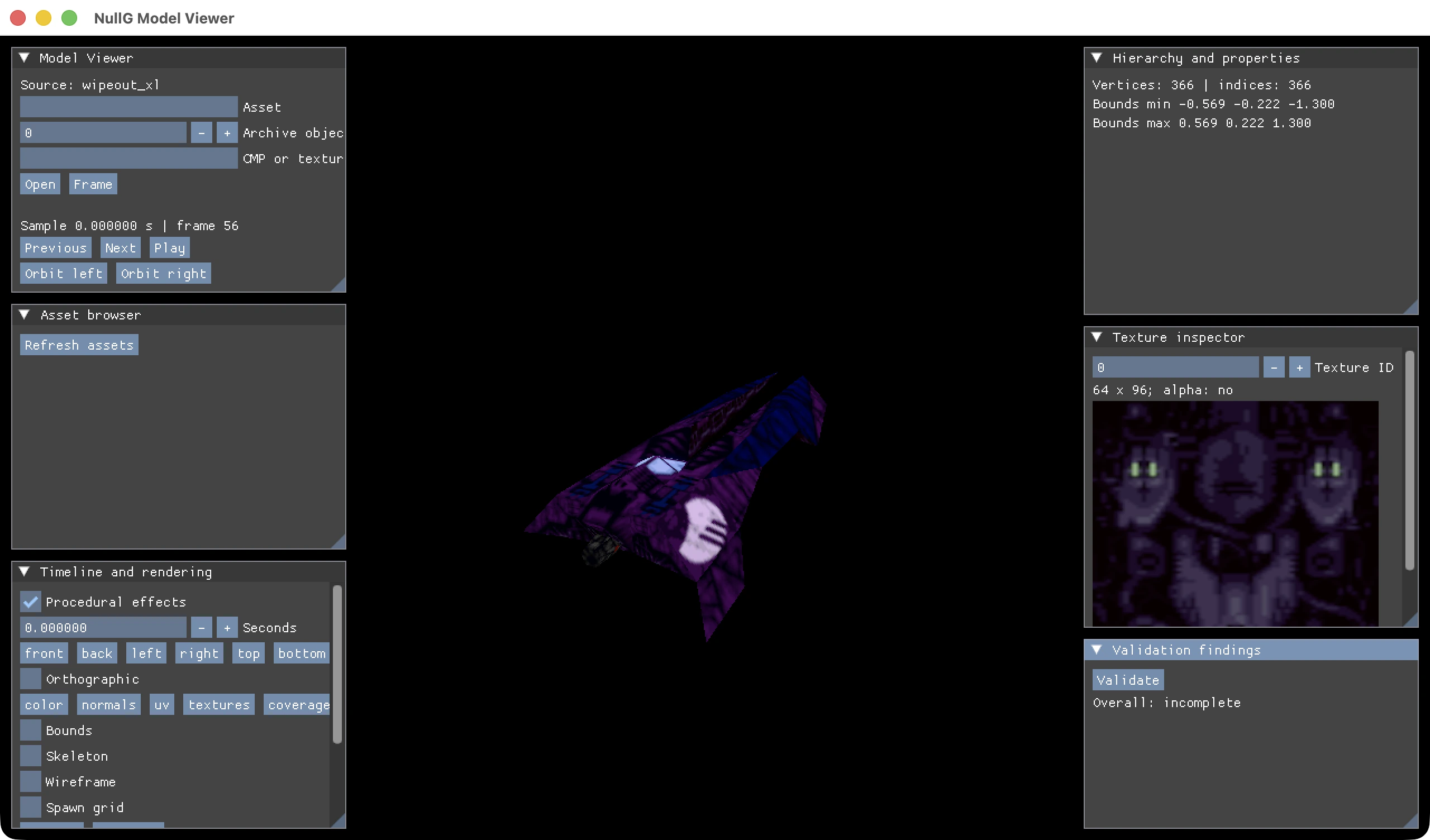 NullG legacy ship model inspection